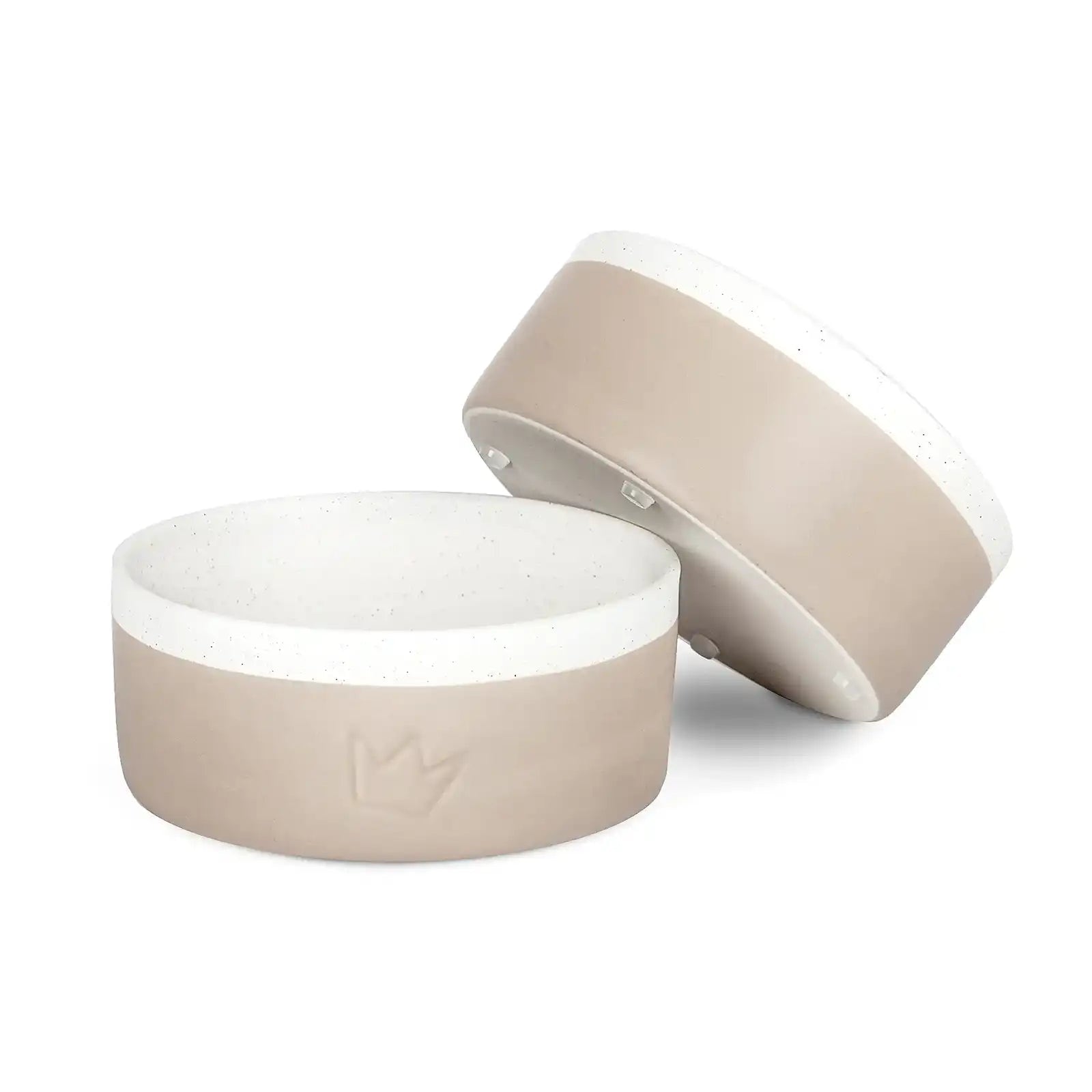 Rudelk&ouml;nig 1x Hundenapf in beige Keramik Napf rutschfest Fressnapf Tiernapf Wassernapf robust sp&uuml;lmaschinenfest - Bild 1