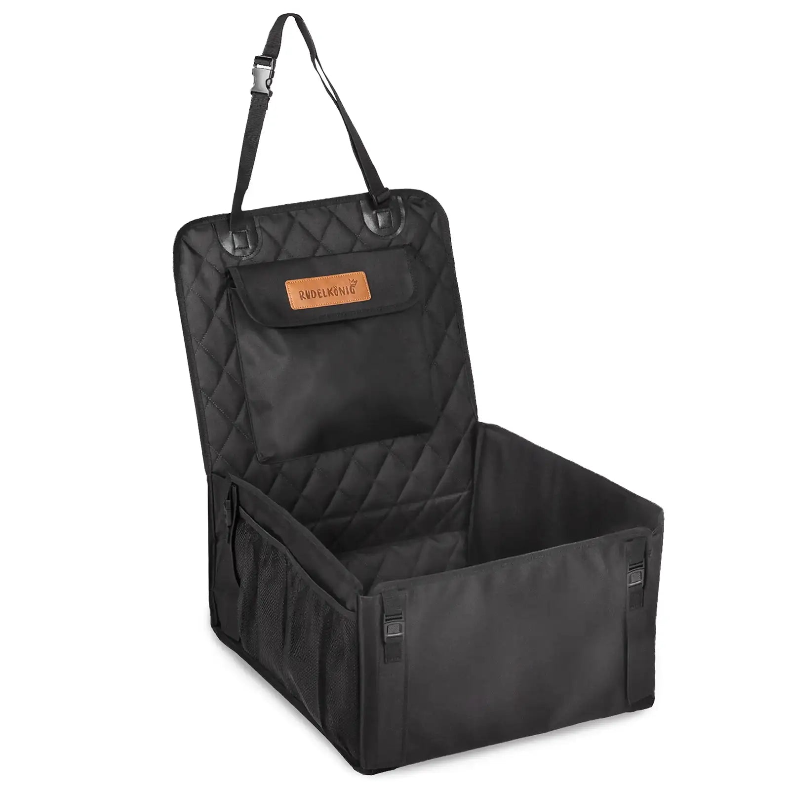 Rudelk&ouml;nig Hundeautositz schwarz in Universalgr&ouml;&szlig;e Autositz Hundesitz f&uuml;r kleine Hunde rutschfest sicher bequem Auto - Bild 1