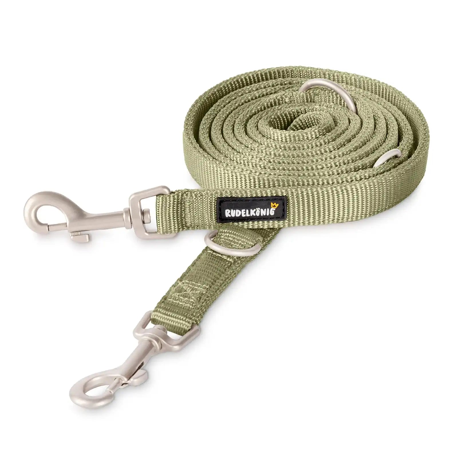 Rudelk&ouml;nig Hundeleine Frida in Schwarz F&uuml;hrleine Doppelleine verstellbar flexibel robust Trainingsleine Gassi - Bild 1