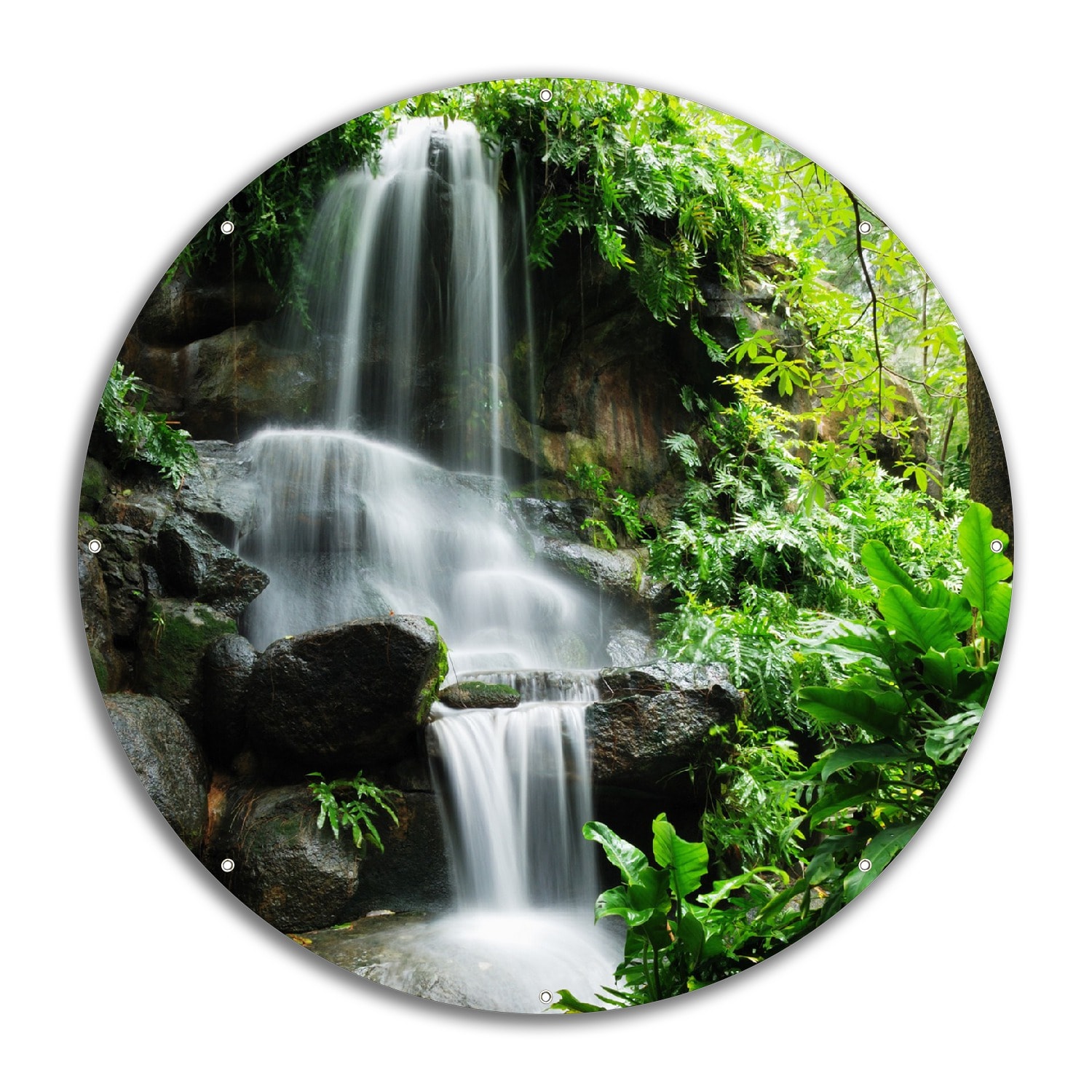Wallario Gartenposter ca. 80 x 120 cm Sturzbach im Gr&uuml;nen - Bild 1