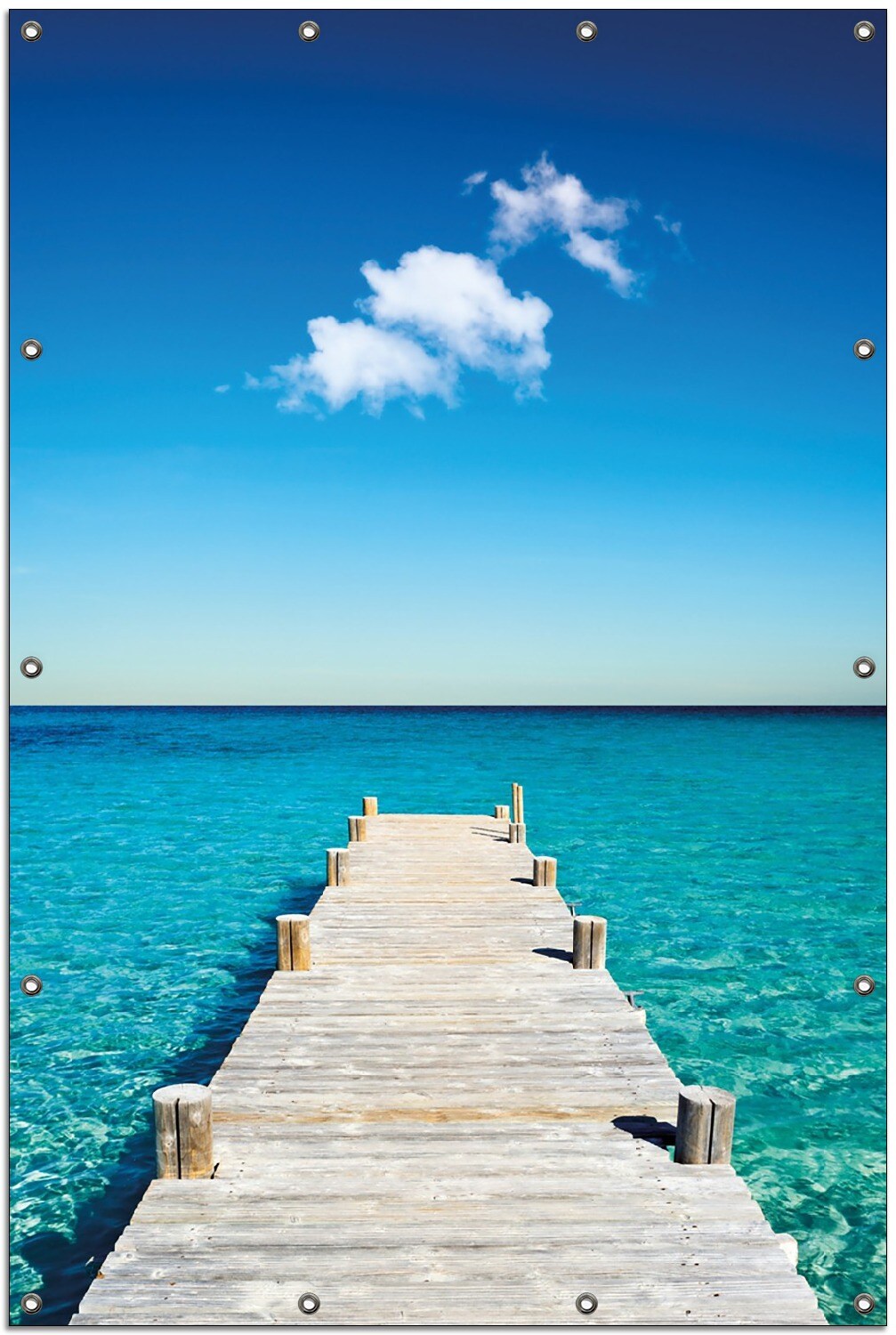 Gartenposter ca. 80 x 120 cm Steg am tropischen Meer