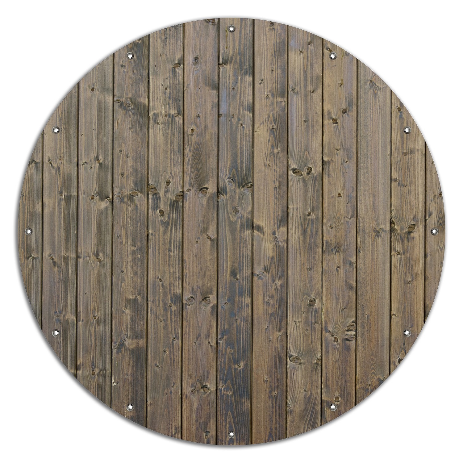 Wallario Gartenposter ca. 180 x 180cm, 2-teilig Holzpaneelen in grau braun - Holzmuster mit Maserung - Bild 1