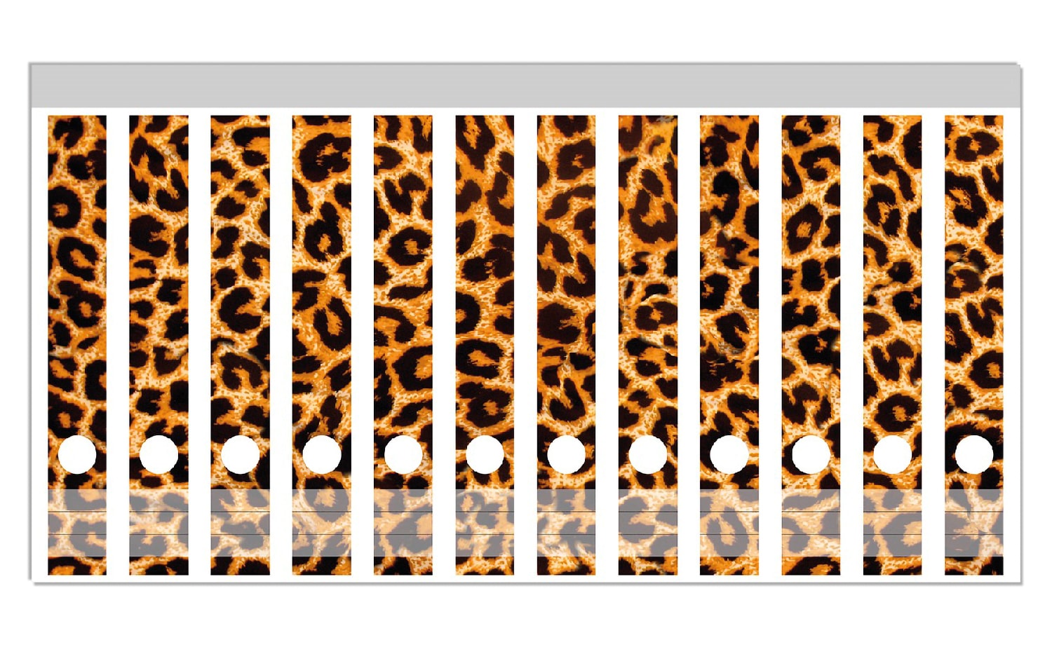 Wallario Ordnerr&uuml;cken Sticker 12 St&uuml;ck Leopardenmuster  in orange schwarz - Bild 1