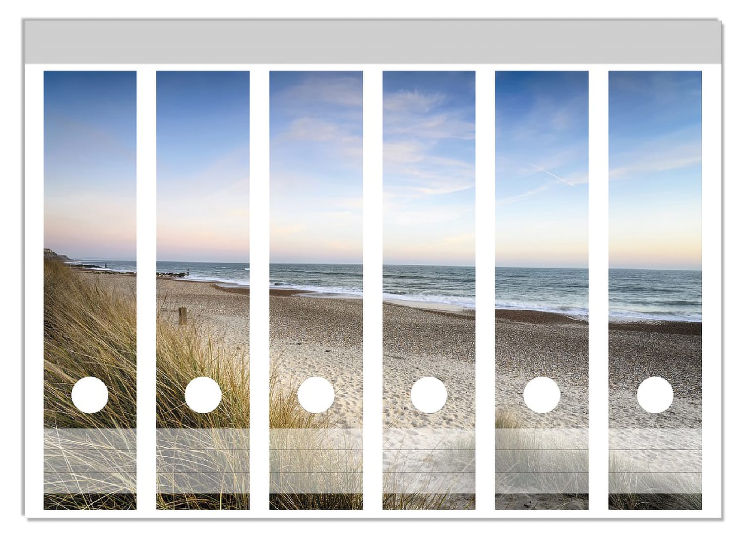 Wallario Ordnerr&uuml;cken Sticker 9 St&uuml;ck Strandspaziergang im Urlaub an der Ostsee - Bild 1