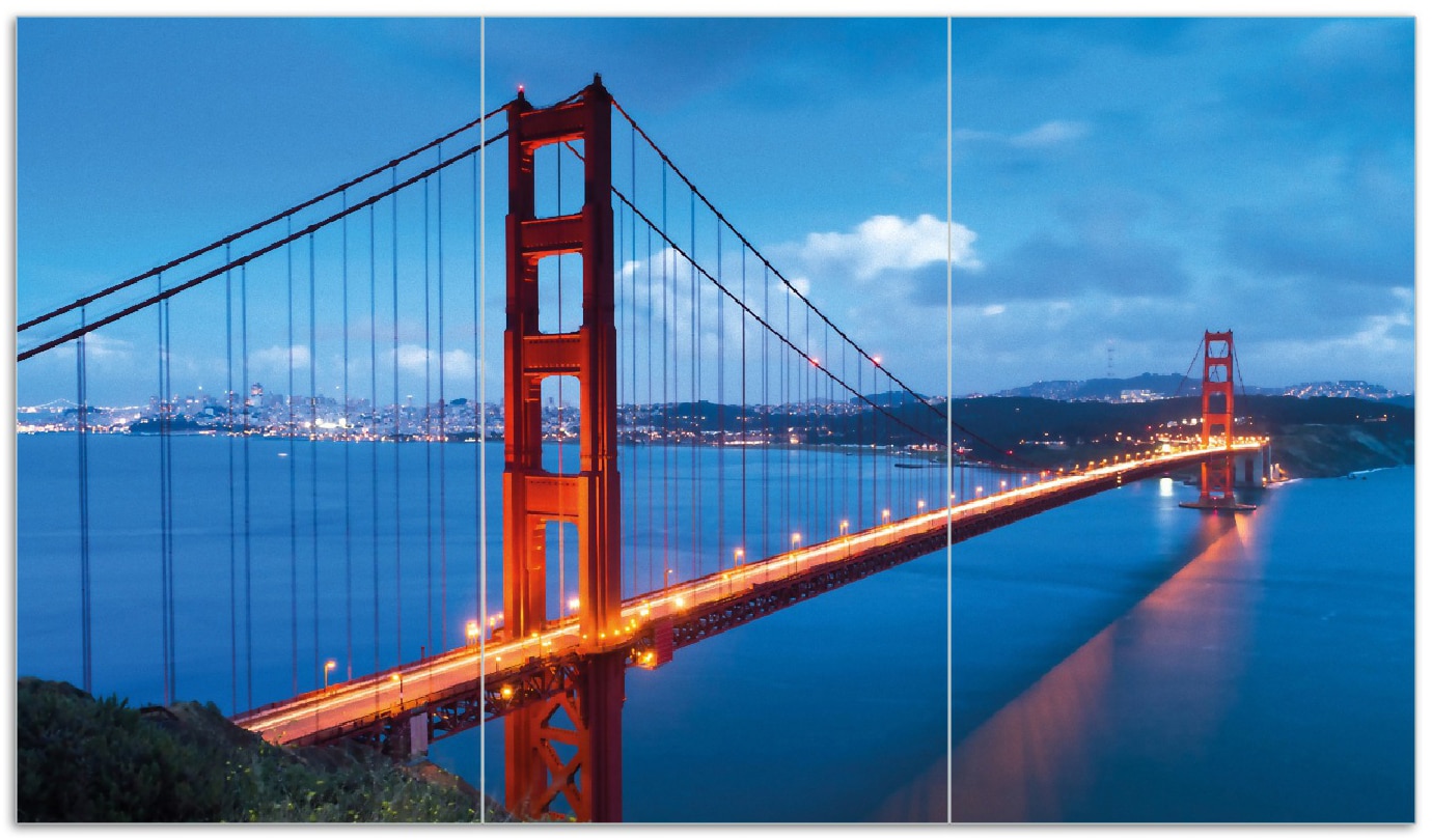 Wallario Herdabdeckplatte 60 x 52 cm (BxH), 1-teilig Golden Gate Bridge in San Francisco  USA - Bild 1