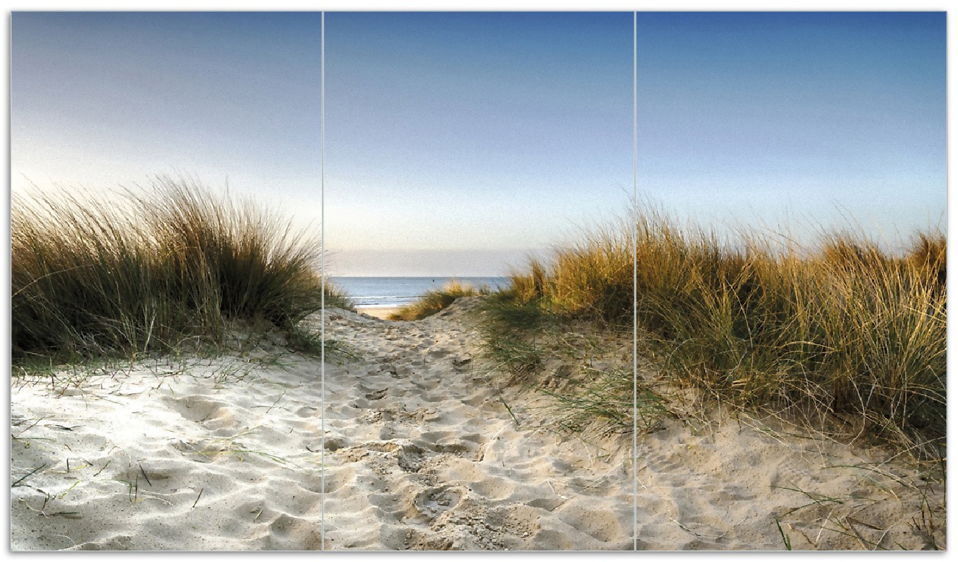 Wallario Herdabdeckplatte 60 x 52 cm (BxH), 1-teilig Weg durch die D&uuml;nen zum Strand am Meer - Bild 1