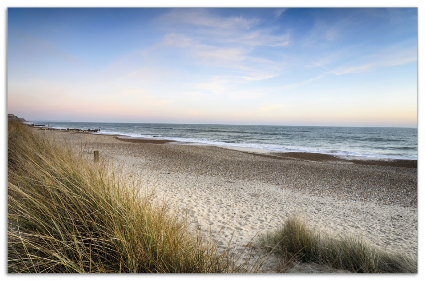 Wallario Herdabdeckplatte 60 x 52 cm (BxH), 2-teilig Strandspaziergang im Urlaub an der Ostsee - Bild 1