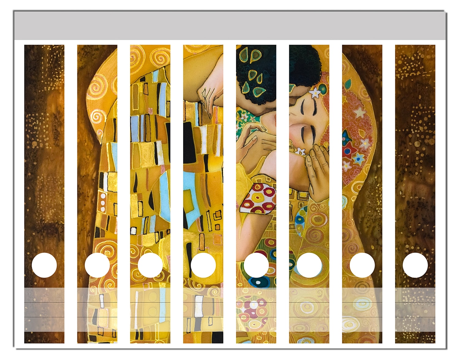 Wallario Ordnerr&uuml;cken Sticker 6 St&uuml;ck Der Kuss von Klimt - Bild 1