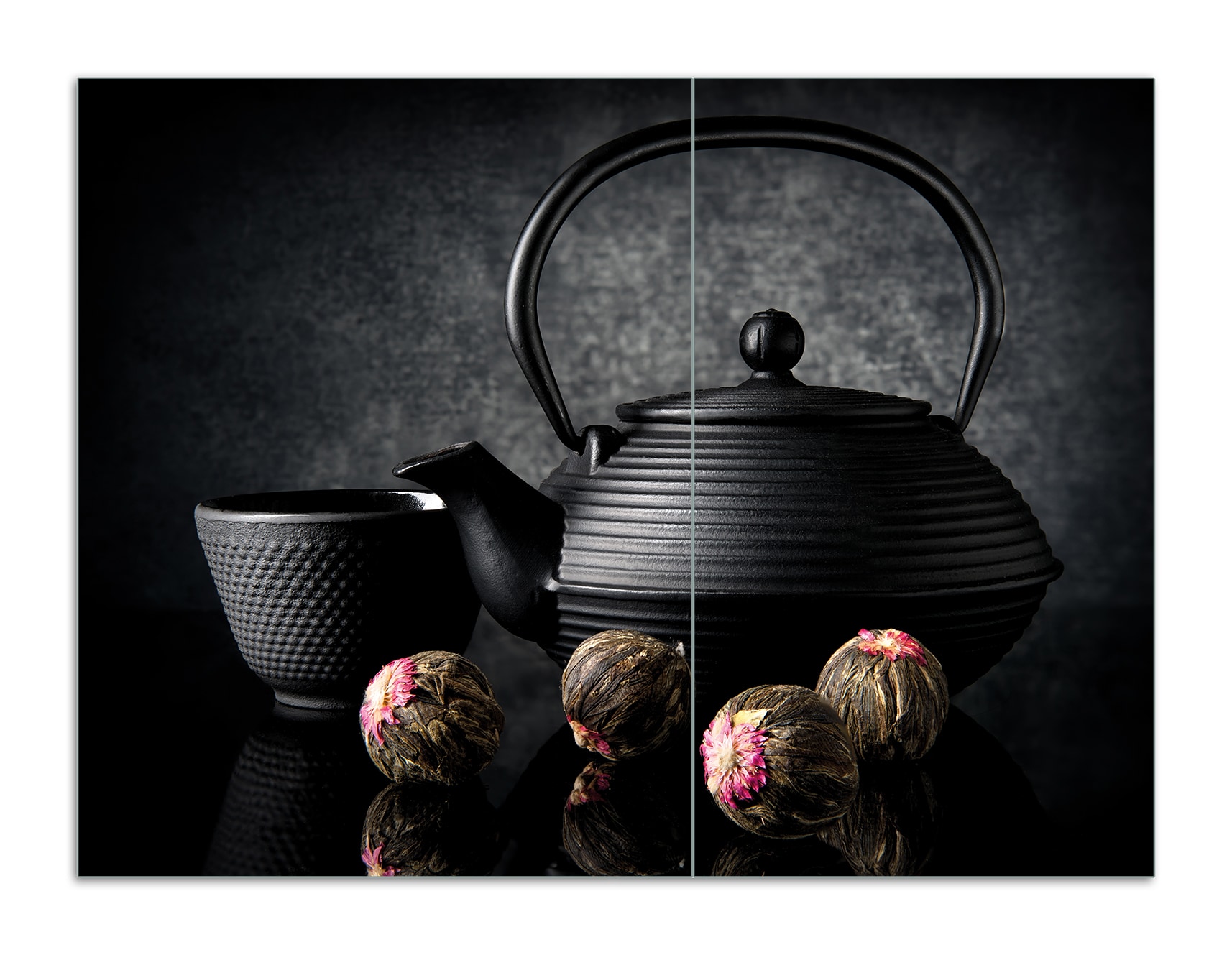 Wallario Herdabdeckplatte 60 x 52 cm (BxH), 1-teilig Japanisches Tee-Set - Bild 1