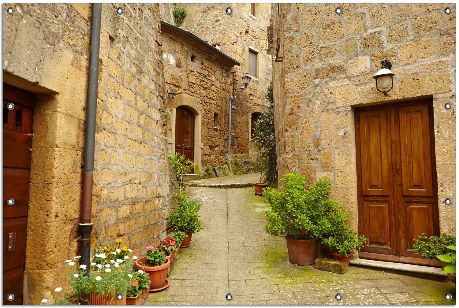 Gartenposter ca. 180 x 180cm, 2-teilig Weg durch die Altstadt - Toskana in Italien