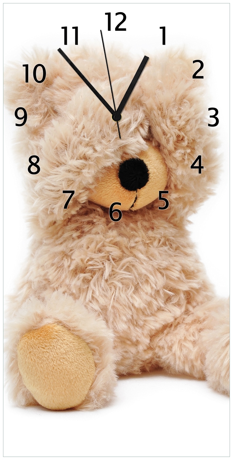 Wallario Uhr 30 x 30 cm, wei&szlig;e Zeiger S&uuml;&szlig;er Teddyb&auml;r - Bild 1