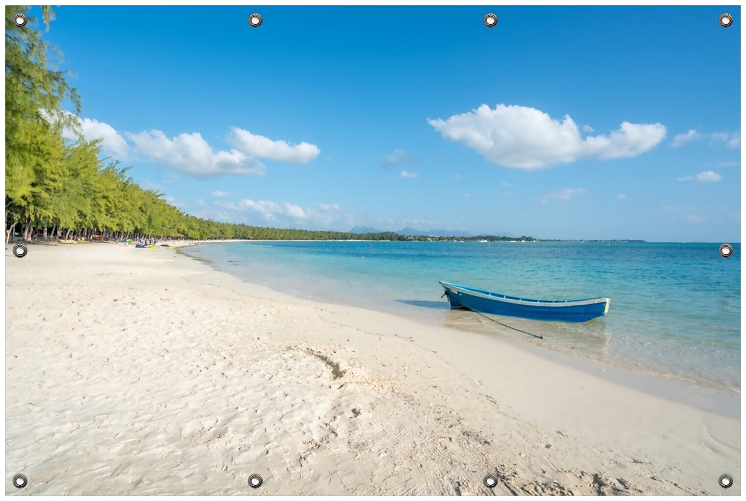 Gartenposter ca. 100 x 150 cm Boot an einem tropischen Strand