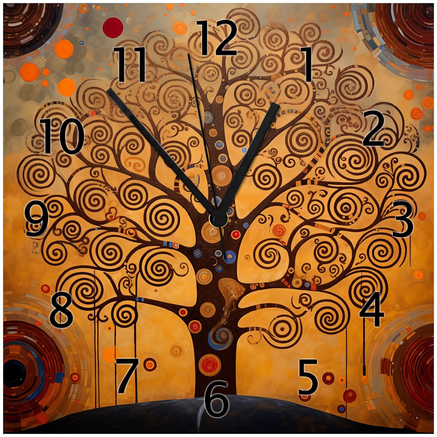 Wallario Uhr 20 x 20 cm, wei&szlig;e Zeiger Baum des Lebens - Bild 1