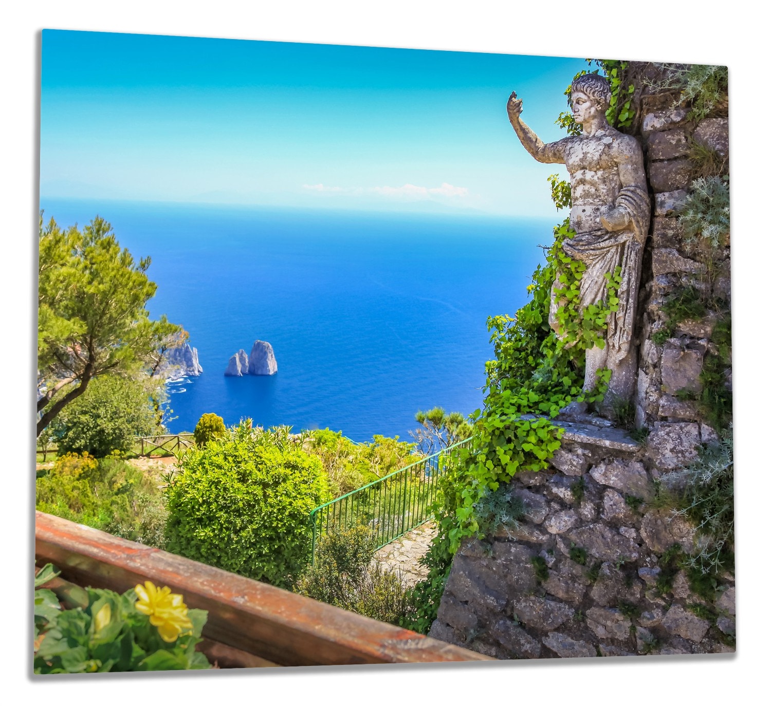 Wallario Herdabdeckplatte 80 x 52 cm (BxH), 1-teilig Mediterraner Ausblick - Bild 1