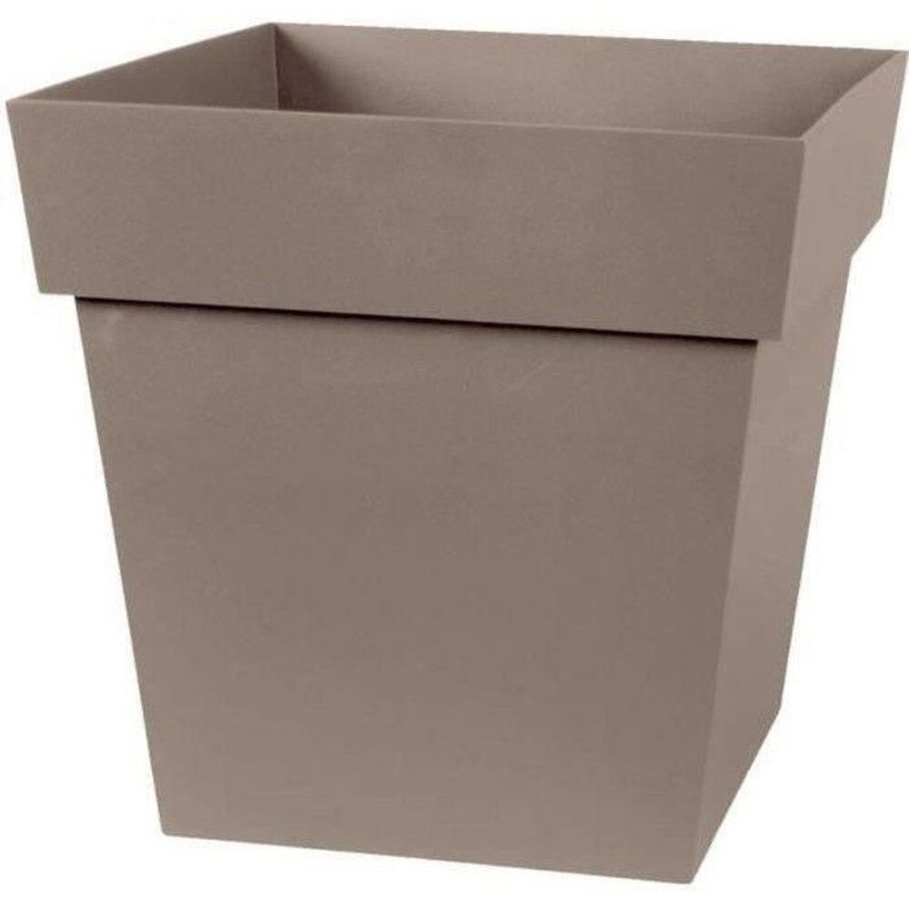 EDA EDA Quadratischer Blumentopf &bdquo;Tuscan&ldquo; &ndash; 32 x 32 x 32 cm (H) &ndash; 22 l &ndash; Taupe - Bild 1