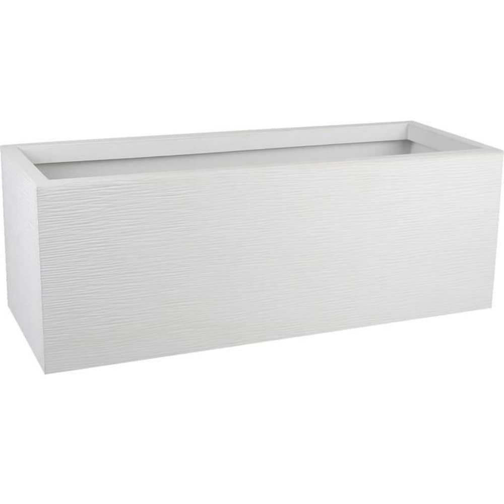 EDA EDA Pflanzgef&auml;&szlig; aus Kunststoff, Graphit Up &ndash; 57 l &ndash; Ma&szlig;e: 79,5 x 29,5 x 29,5 cm &ndash; C&eacute;ruse-Wei&szlig; - Bild 1