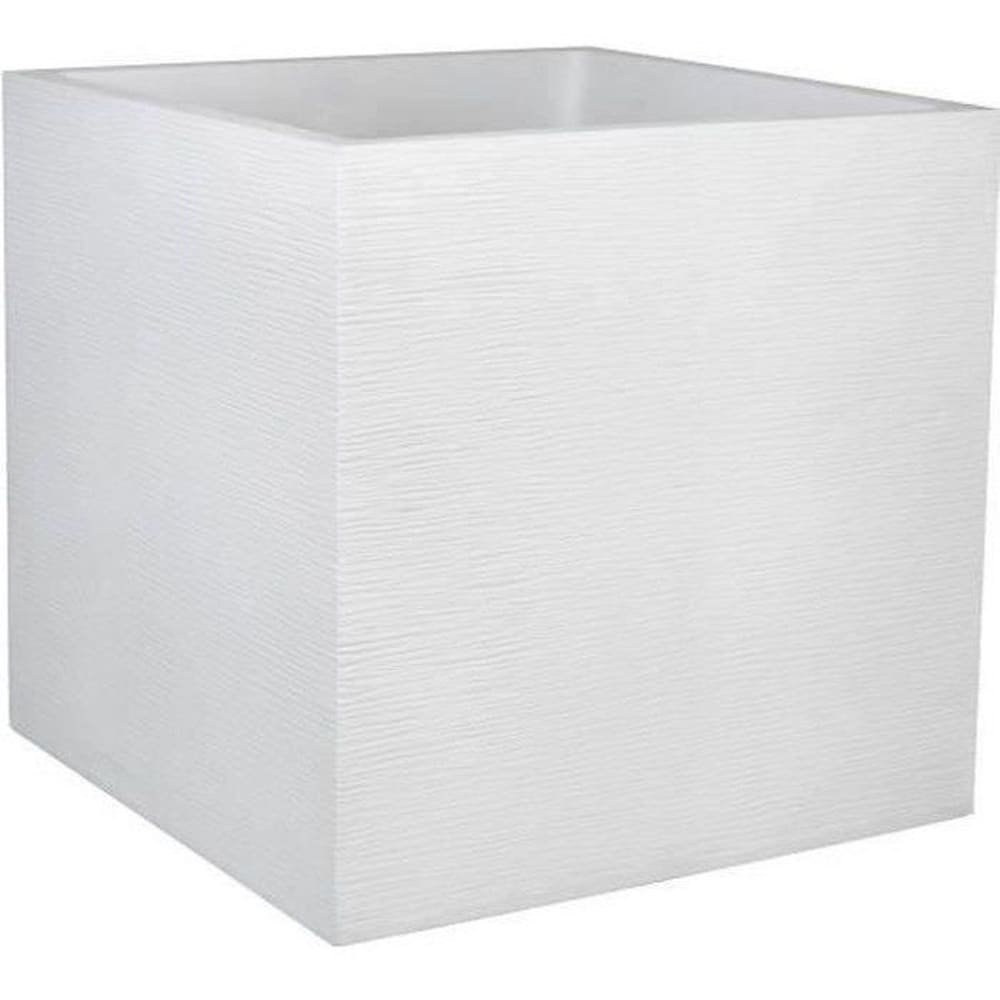 EDA EDA Graphit Quadratische Blumenablage aus Kunststoff &ndash; 57 l &ndash; 49,5 x 49,5 x 49,5 cm &ndash; Wei&szlig; (Ceruse) - Bild 1