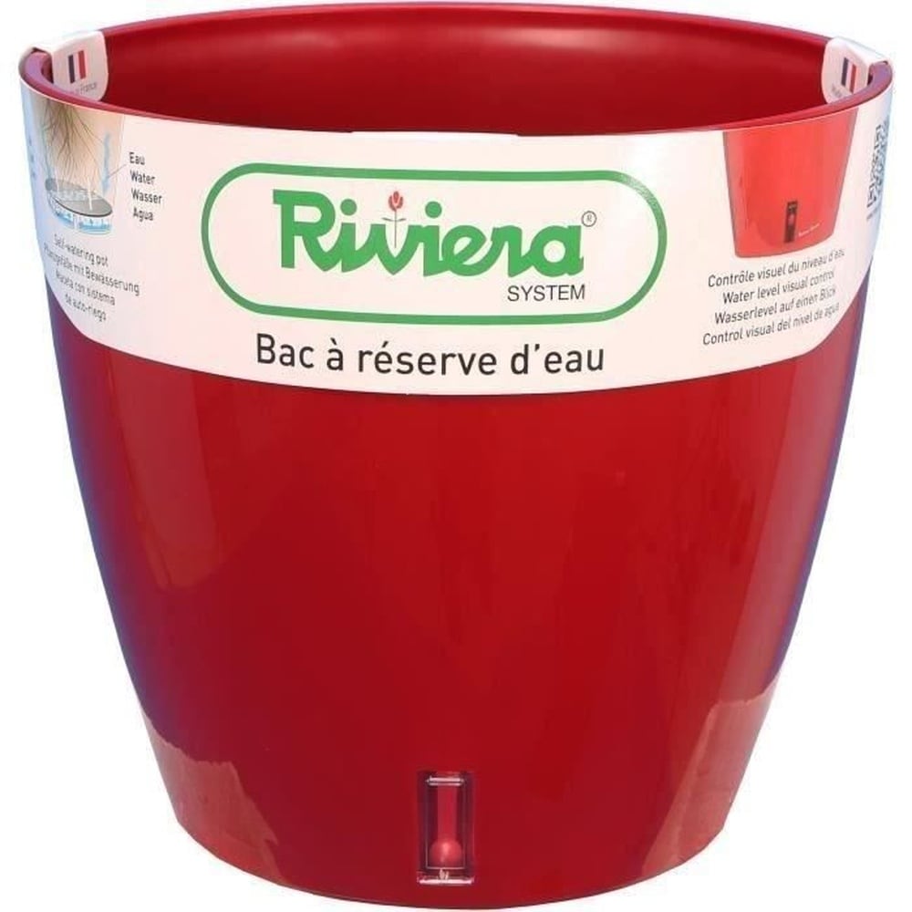 RIVIERA RIVIERA Tank mit Wasserreservoir &ndash; Rund &ndash; &Oslash; 36 x H 33 cm &ndash; Rot - Bild 1