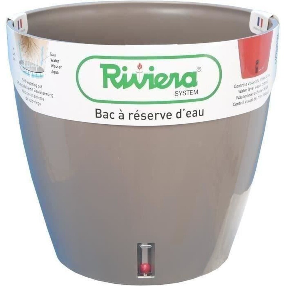 RIVIERA RIVIERA Wasserauffangschale &ndash; Rund &ndash; &Oslash; 36 x H 33 cm &ndash; Taupe - Bild 1