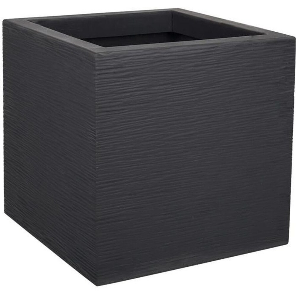 EDA EDA Kunststoff Quadratische Blume Fledermaus Graphit Oben - 21 L - 29,5 x 29,5 x 29,5 cm - Anthrazitgrau - Bild 1