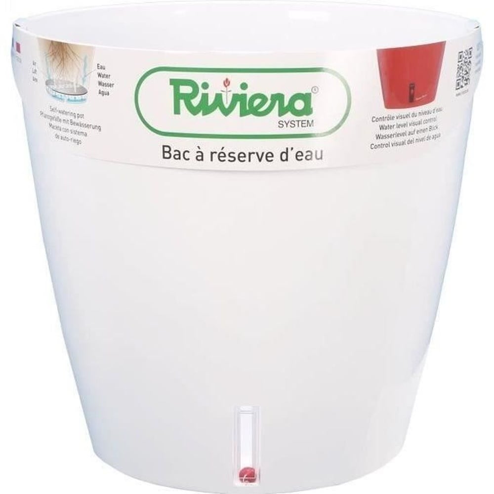 RIVIERA RIVIERA Wasserauffangschale &ndash; Rund &ndash; &Oslash; 36 x H 33 cm &ndash; Wei&szlig; 