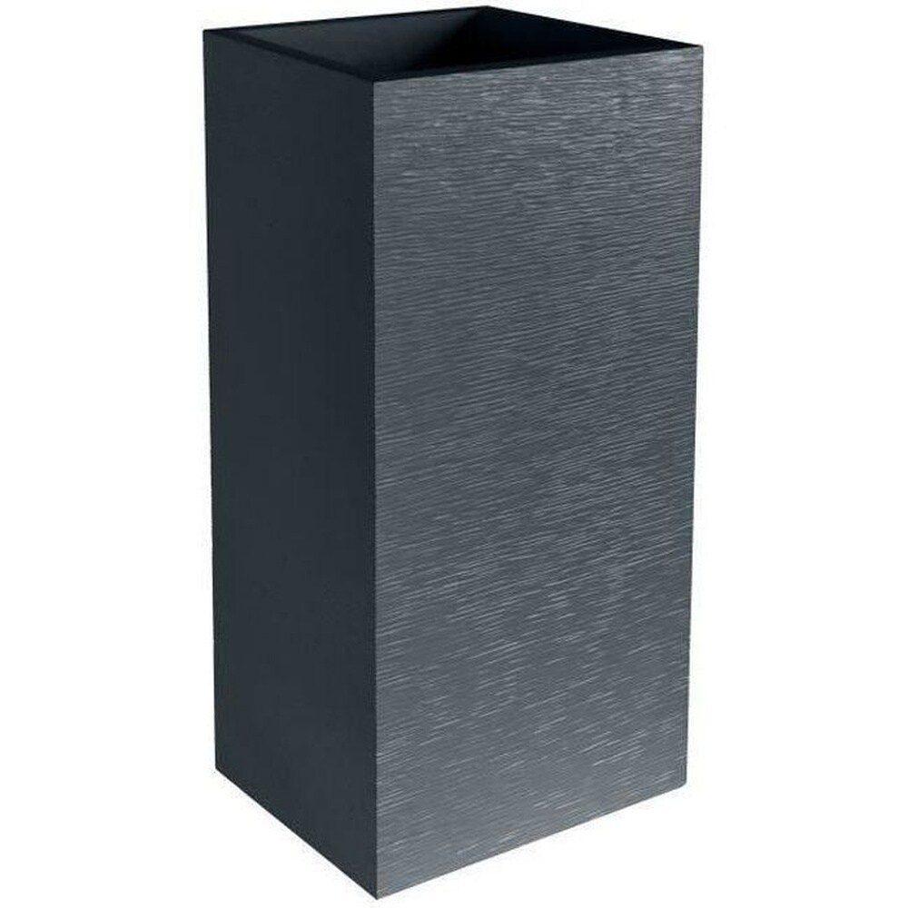 EDA Eda High Square Flower Graphit &ndash; 39,5 x 39,5 x 80 cm (H) &ndash; 31 l &ndash; Anthrazitgrau - Bild 1