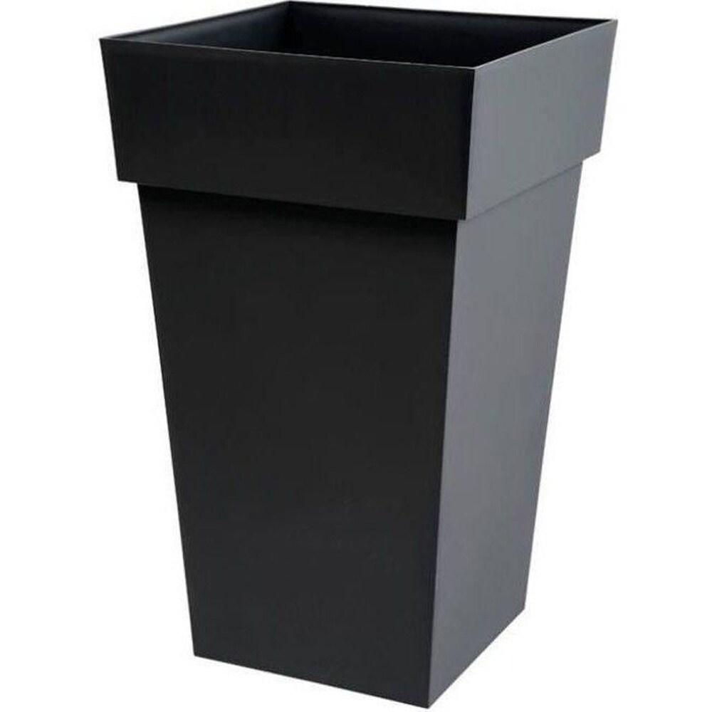 EDA EDA Toskanischer hoher quadratischer Blumentopf &ndash; 39 x 39 x 65 cm (H) &ndash; 62 l &ndash; Anthrazitgrau - Bild 1