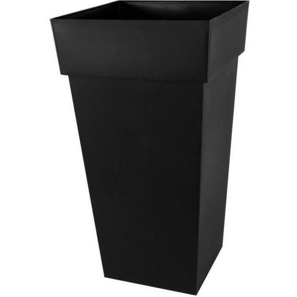 EDA Eda XXL Blumentopf &bdquo;Tuscan&ldquo; &ndash; Quadratisch &ndash; 43,3 x 43,3 x 80 cm (H) &ndash; 98 l &ndash; Anthrazitgrau - Bild 1