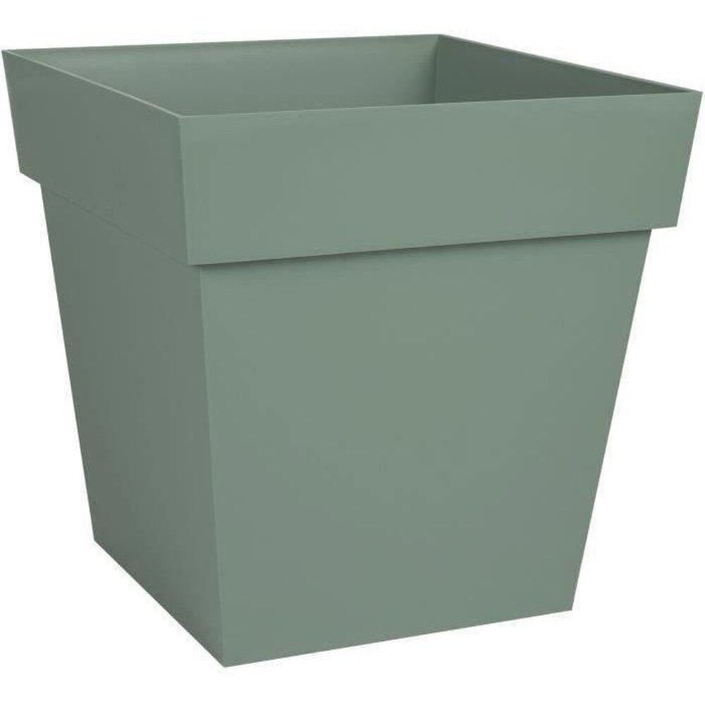 EDA EDA-Kunststoff &ndash; Quadratischer Blumentopf im toskanischen Stil &ndash; 32 x 32 x 32 cm (H) &ndash; 22 l &ndash; Lorbeergr&uuml;n - Bild 1