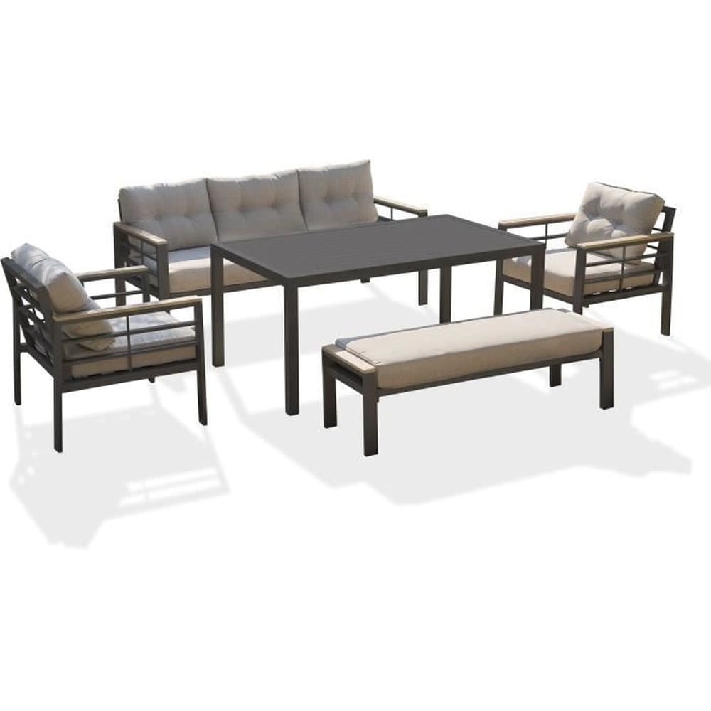 DCB GARDEN Gartenm&ouml;bel &ndash; Anthrazitgrau &ndash; Aluminium &ndash; 6-teilig &ndash; CAYENNE &ndash; DCB GARDEN - Bild 1