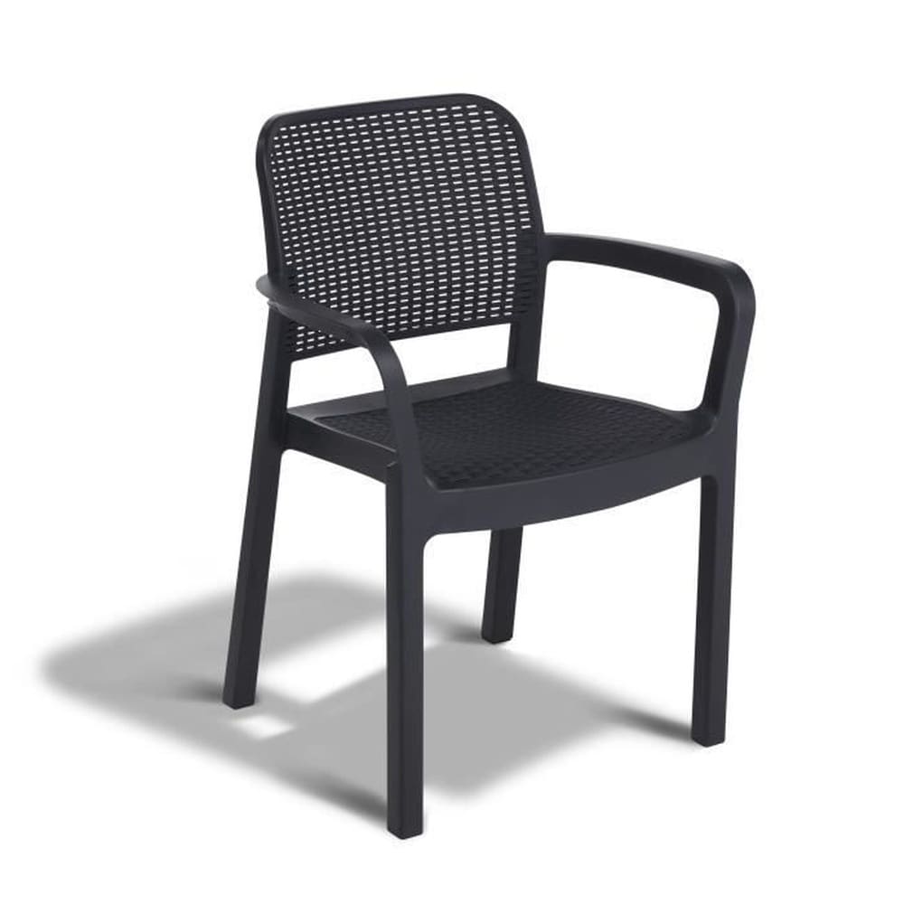 ALLIBERT by KETER Konvolut von 6 Monobloc-Sesseln &ndash; stapelbar, aus Kunstharz &ndash; runde, geflochtene Rattan-Imitation &ndash; ALLIBERT BY KETER &ndash; SAMANNA - Bild 1