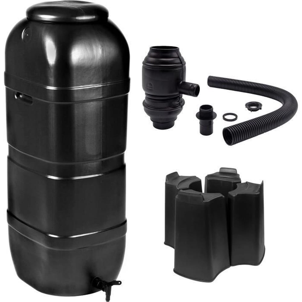 NATURE NATURE Wassersammelset &ndash; 100 Liter &ndash; S&auml;ulenform &ndash; UV-best&auml;ndig &ndash; Hergestellt in Europa &ndash; Schwarz - Bild 1