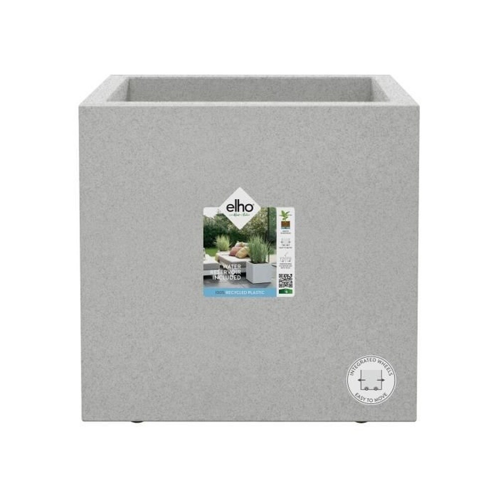ELHO Elho Vivo Next Square 30 Blumenkasten &ndash; Grau &ndash; &Oslash; 30 x H 29 cm &ndash; f&uuml;r drinnen und drau&szlig;en &ndash; 100 % recycelt - Bild 1