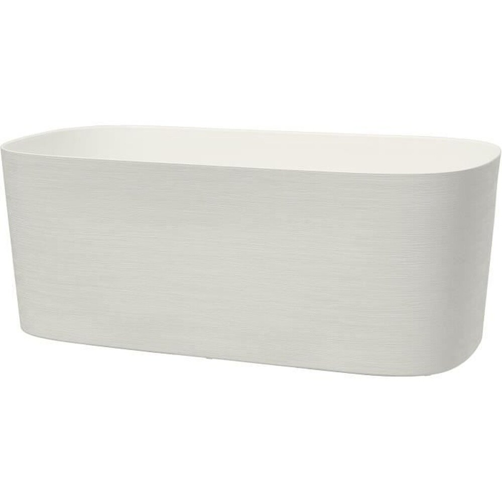 GARDEN ID Pflanzk&uuml;bel mit Wasserreservoir - GARDEN ID Respect - Wei&szlig; 50 x 17 cm - 100% Haushaltsabfall - 100% recycelbar - Strukturierte Oberfl&auml;che. - Bild 1
