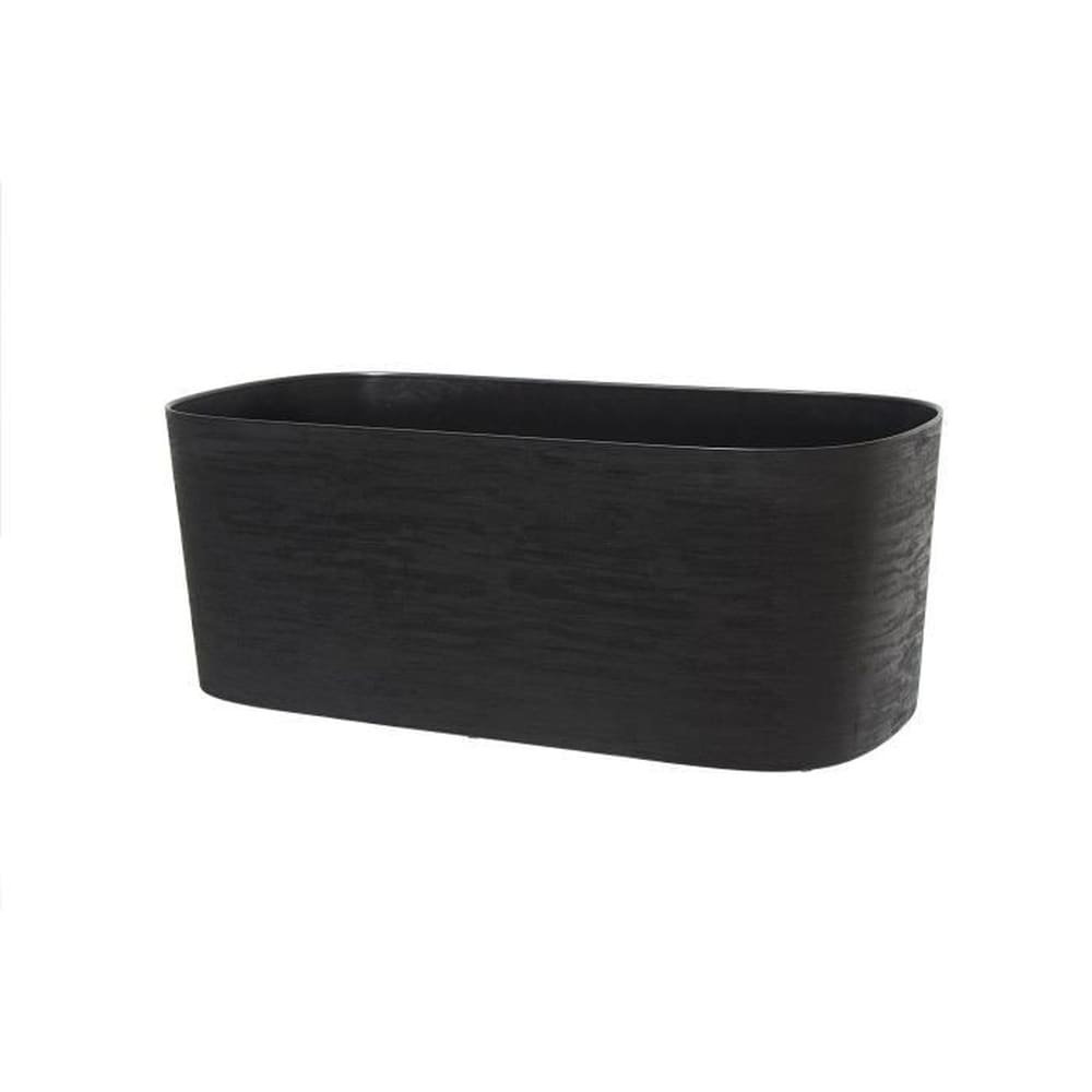 GARDEN ID Pflanzgef&auml;&szlig; mit Wasserreservoir &ndash; GARDEN ID Respect &ndash; Black-Anth 50 x 17 cm &ndash; 100 % Hausm&uuml;ll &ndash; 100 % recycelbar &ndash; Strukturierte Oberfl&auml;che - Bild 1