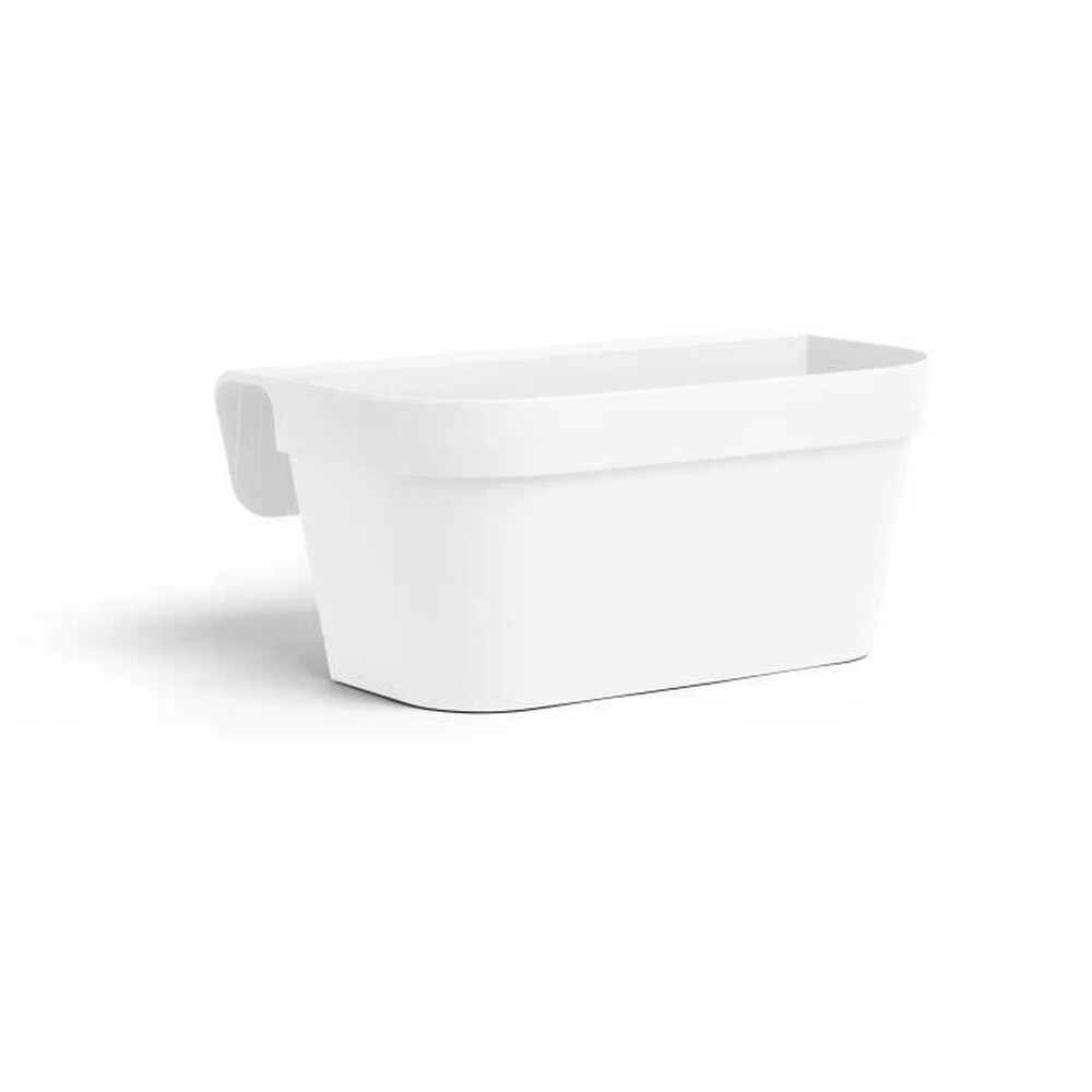 GARDEN ID Pflanzgef&auml;&szlig; mit Haken &ndash; GARDEN ID Stern &ndash; Wei&szlig; 50 x 21 cm &ndash; Einfache Befestigung &ndash; Wasserspeicher &ndash; recycelt und zu 100 % recycelbar - Bild 1