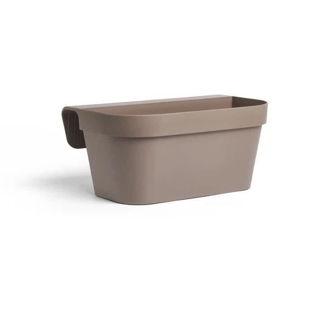 GARDEN ID Pflanzgef&auml;&szlig; mit Haken &ndash; GARDEN ID Stern &ndash; Taupe 50 x 21 cm &ndash; Einfache Befestigung &ndash; Wasserspeicher &ndash; recycelt und zu 100 % recycelbar 