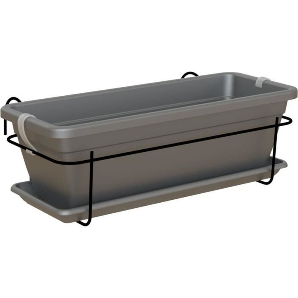 ARTEVASI Artevasi – Balkon-Gartenset Venezia 50 cm Anthrazit 50 x 19,5 x H 16,3 cm – 1,13 l