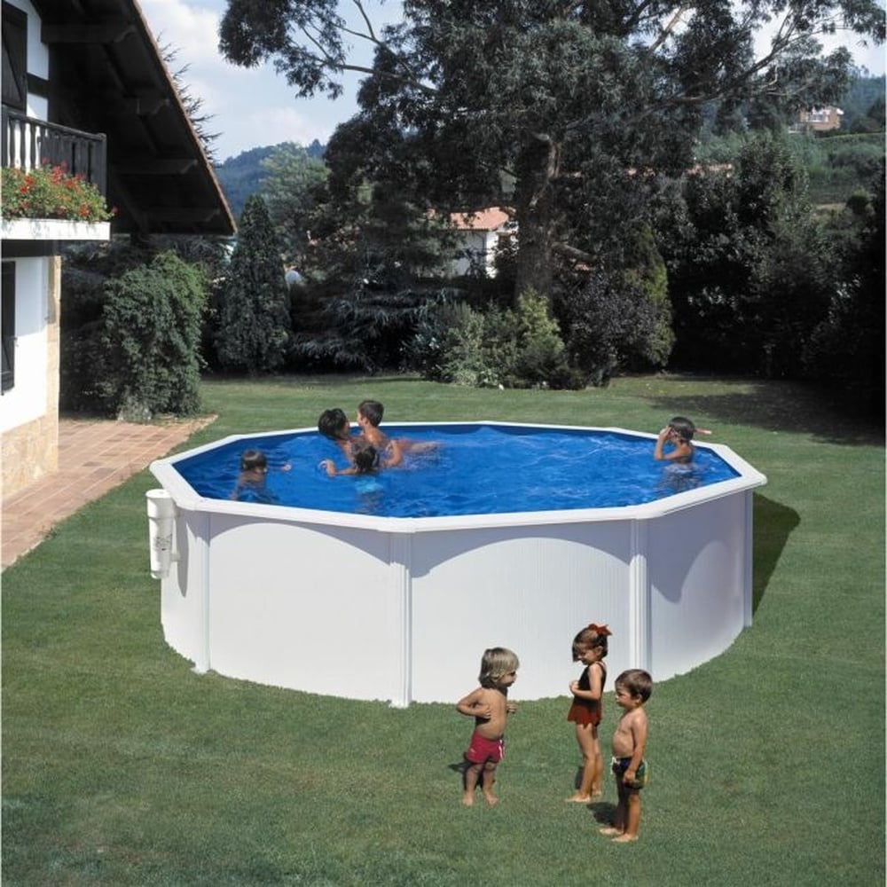 GRE GRE Runder Stahlpool &Oslash; 460 cm, H&ouml;he 120 cm - Wei&szlig; - Bild 1