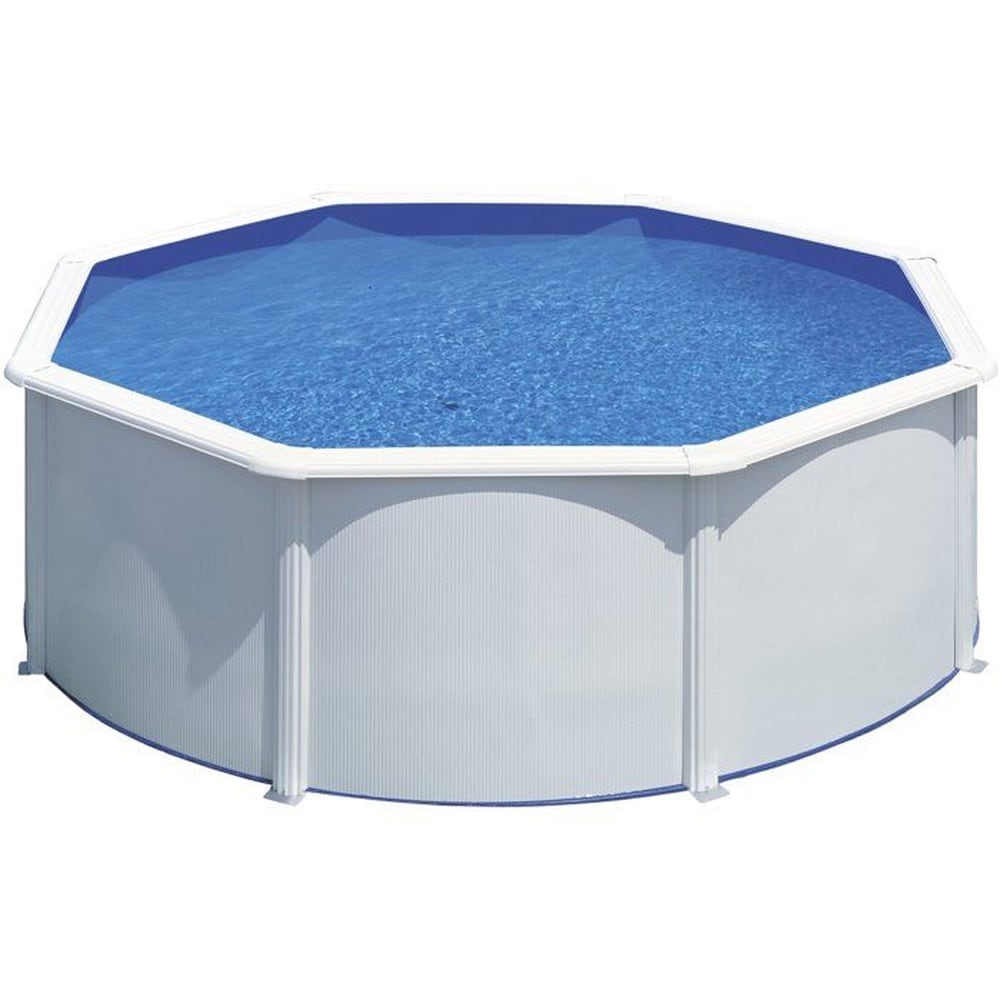 GRE GRE - Wei&szlig;es rundes Stahl-Aufstellpool-Set &Oslash;300 x 122 cm (Lieferung mit Sandfilter und Leiter) - Bild 1