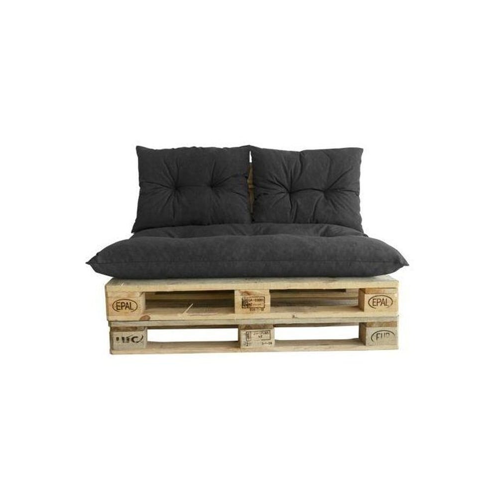 JARDIN PRIVE Klassisches Paletten-Set &ndash; Schiefermatratze + 2 R&uuml;ckenkissen &ndash; PRIVATER GARTEN - Bild 1