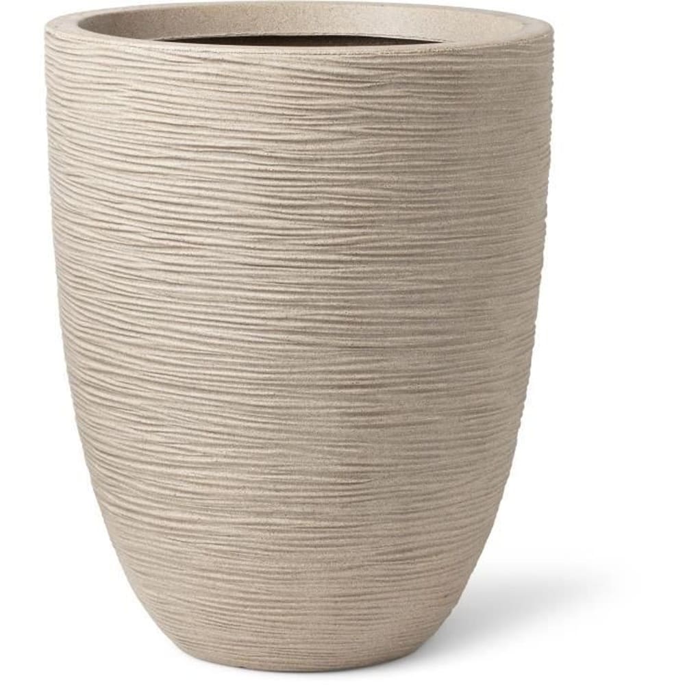 CAPI EUROPE Elegante, niedrige Vase &ndash; CAPI EUROPE &ndash; WASTE RIB NL &ndash; 46 x 58 cm &ndash; Beige Terrazzo 