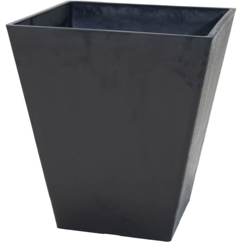 MEGA COLLECTIONS &Uuml;bertopf &ndash; MEGA KOLLEKTIONEN &ndash; Ecostone Quadratisch &ndash; 41 x 45 cm &ndash; Schwarz 