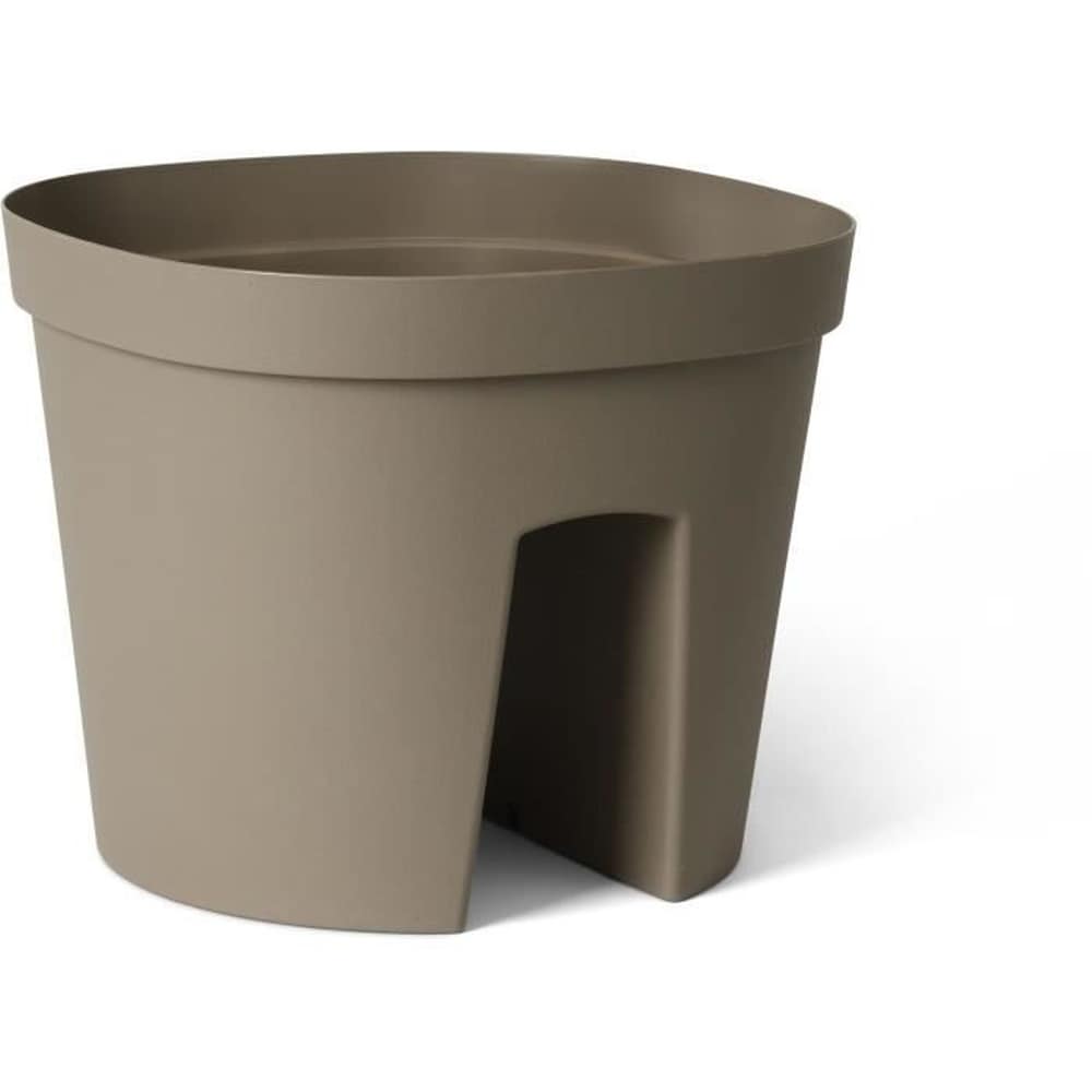 GARDEN ID Balustradentopf &ndash; GARDEN ID Smile &ndash; Taupe, 30 cm &ndash; Passend f&uuml;r alle Balustraden &ndash; Wasserreservoir &ndash; recycelt und zu 100 % recycelbar 