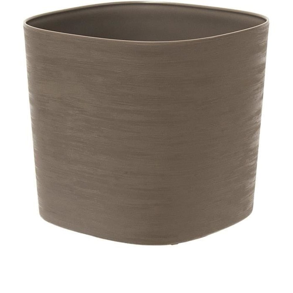GARDEN ID Topf mit Wasserreservoir - GARDEN ID Respect - Taupe 40 x 40 cm - 100% Haushaltsabfall - 100% recycelbar - Strukturierte Oberfl&auml;che. 