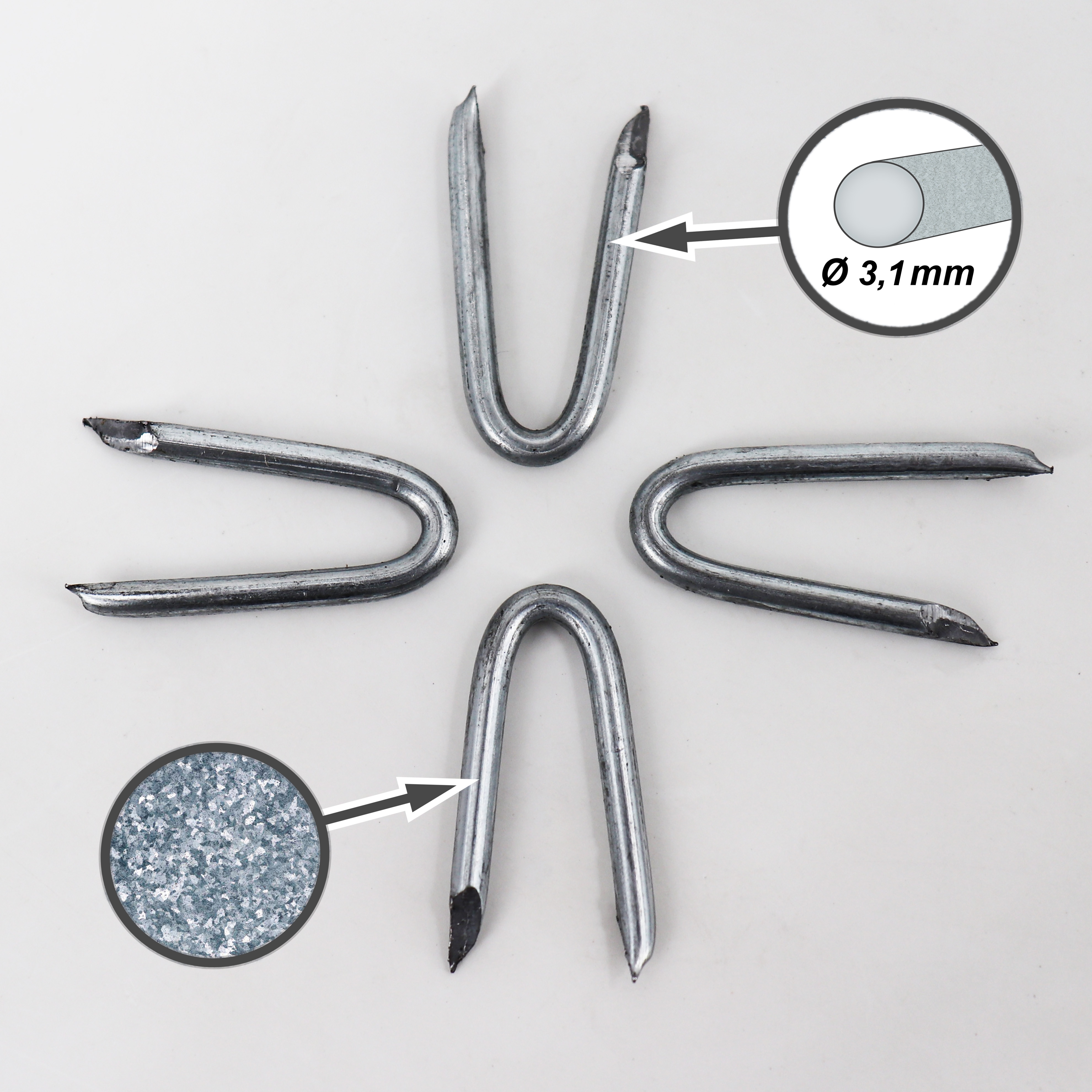 Aquagart 3 kg Krampen Drahtschlaufen Wildzaun Forstzaun Zaun - Bild 1