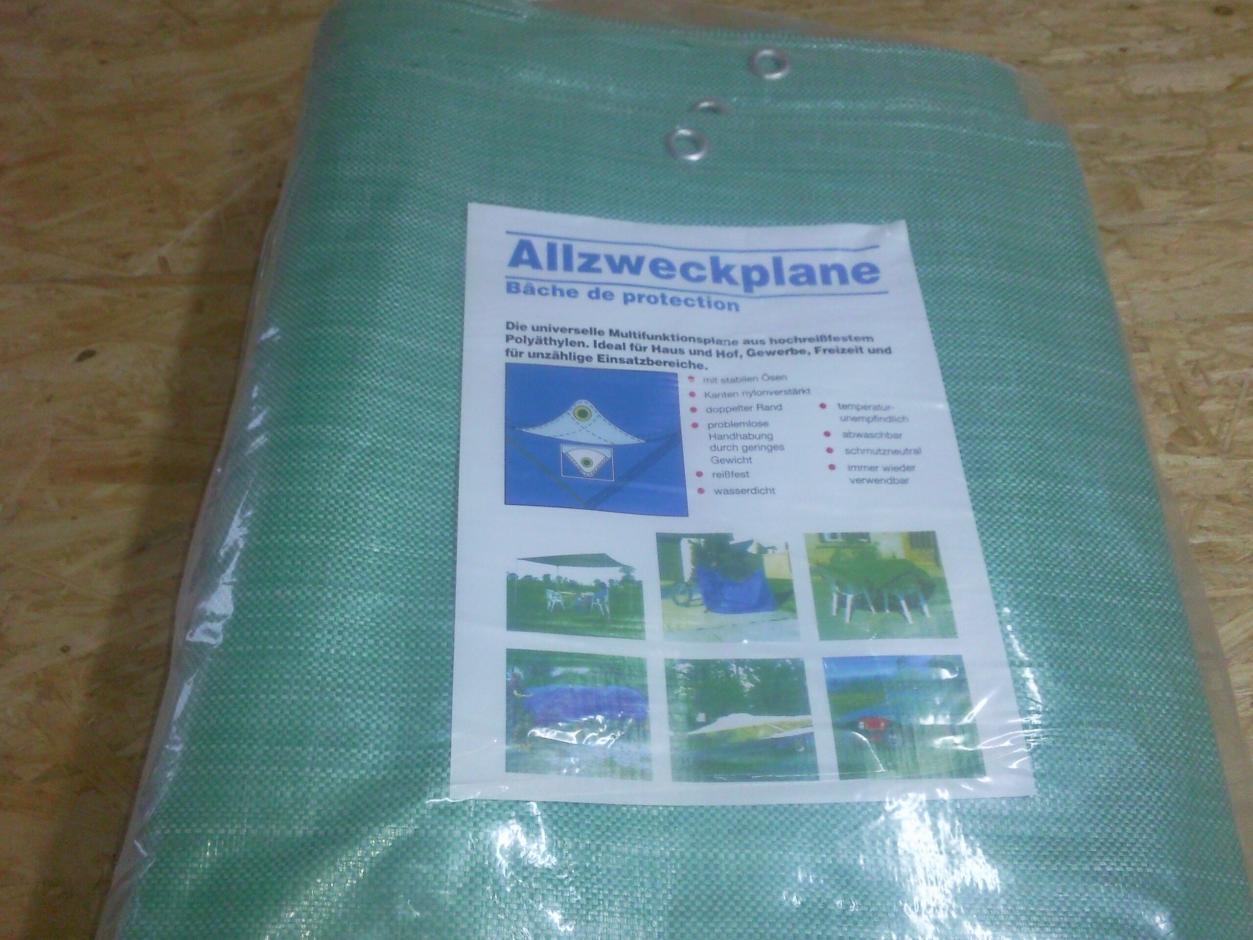 Aquagart Gewebeplane 220g 5m x 6m Abdeckplane Bootsplane Allzweckplane Plane - Bild 1