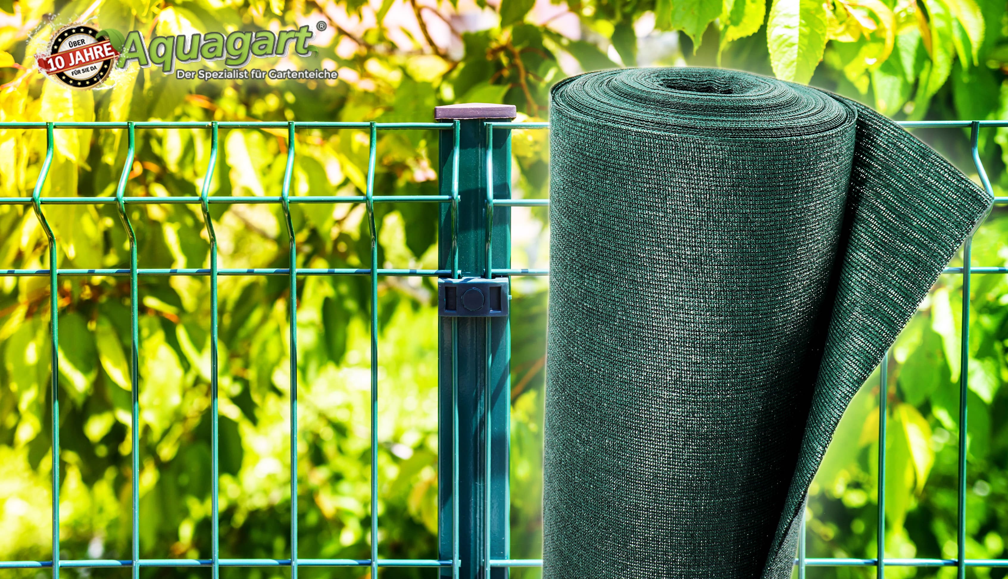Aquagart 85m Schattiernetz Zaunblende Tennisblende Windschutznetz Sichtschutzzaun 150g 2m - Bild 1