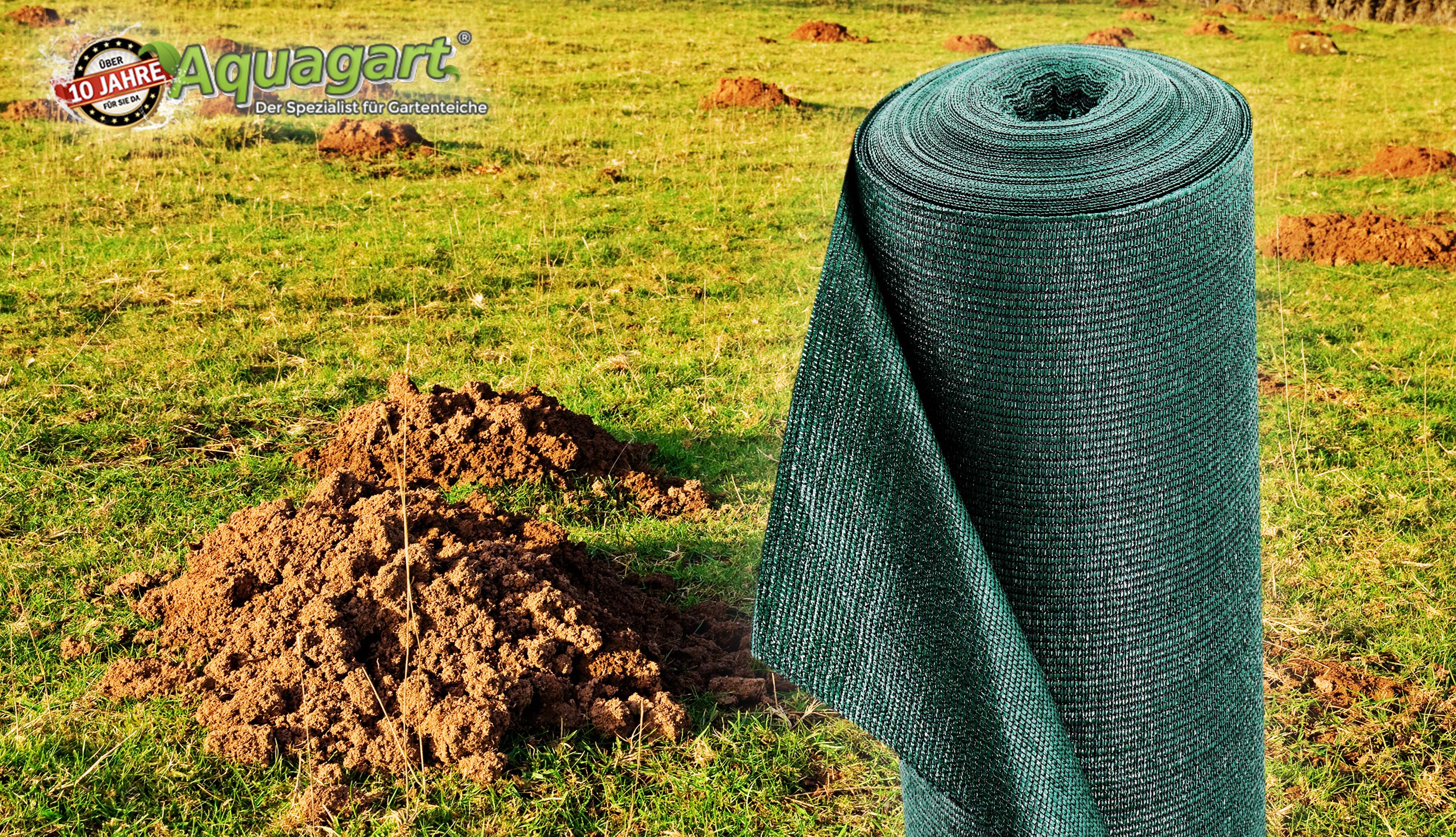 Aquagart 10m&sup2; Maulwurfnetz Maulwurfsperre Maulwurfgitter 150g 2m breit - Bild 1