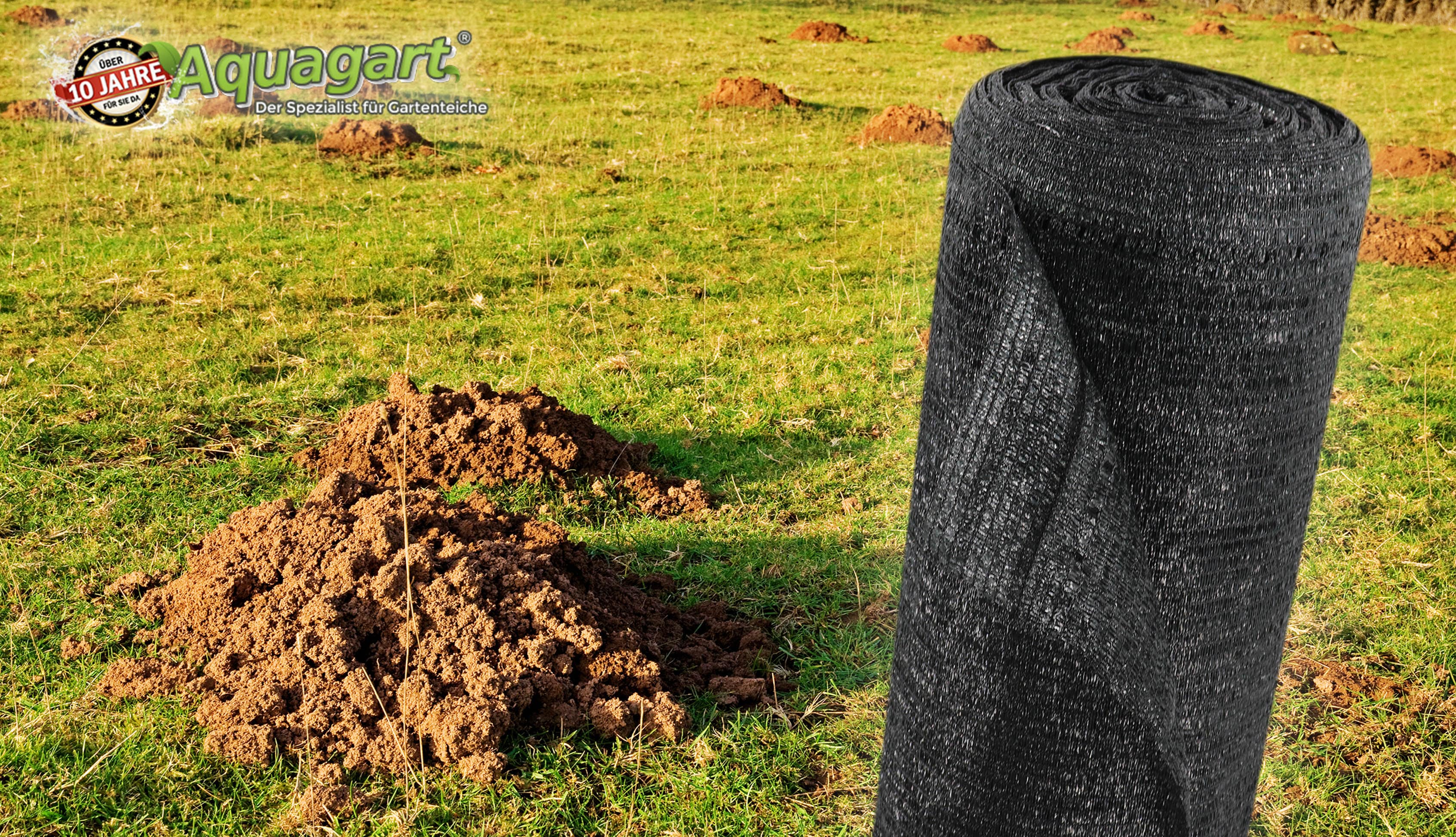 Aquagart 80m&sup2; Maulwurfnetz Maulwurfsperre Maulwurfgitter 90g 2m breit - Bild 1